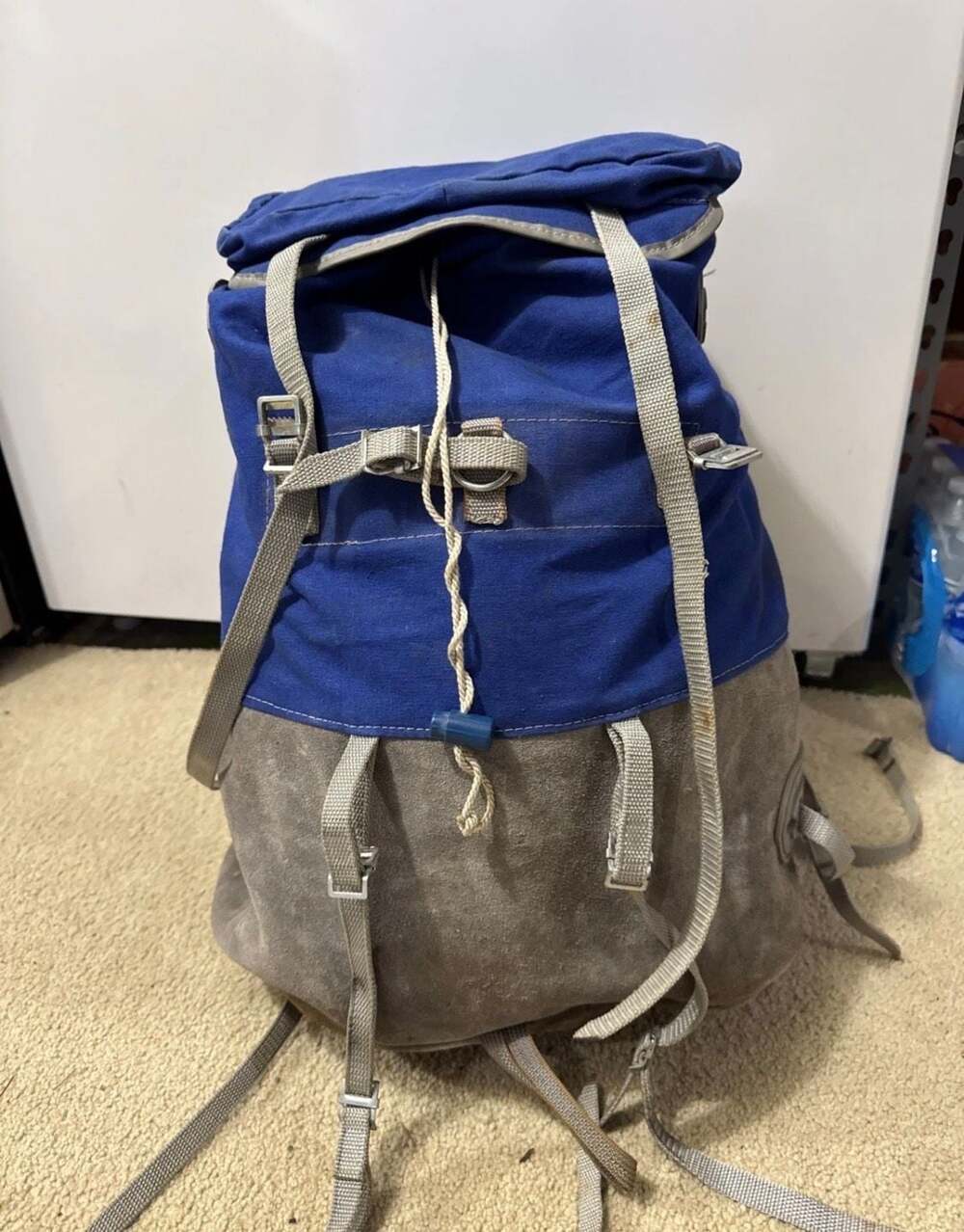 Vintage Millet Le Sherpa René Desmaison Canvas and Suede Hiking Backpack